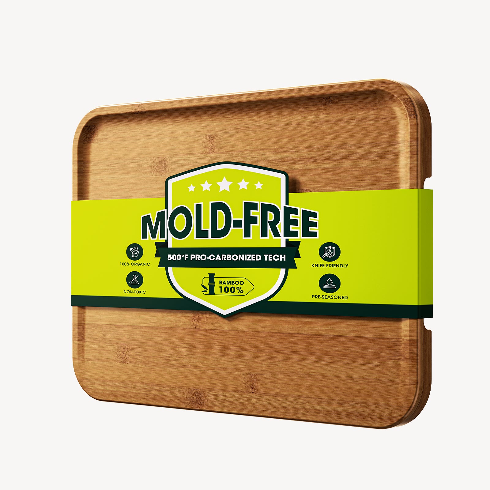 Stackbear Deep-Carbonized Bamboo Cutting Board Set of 3 with Stand