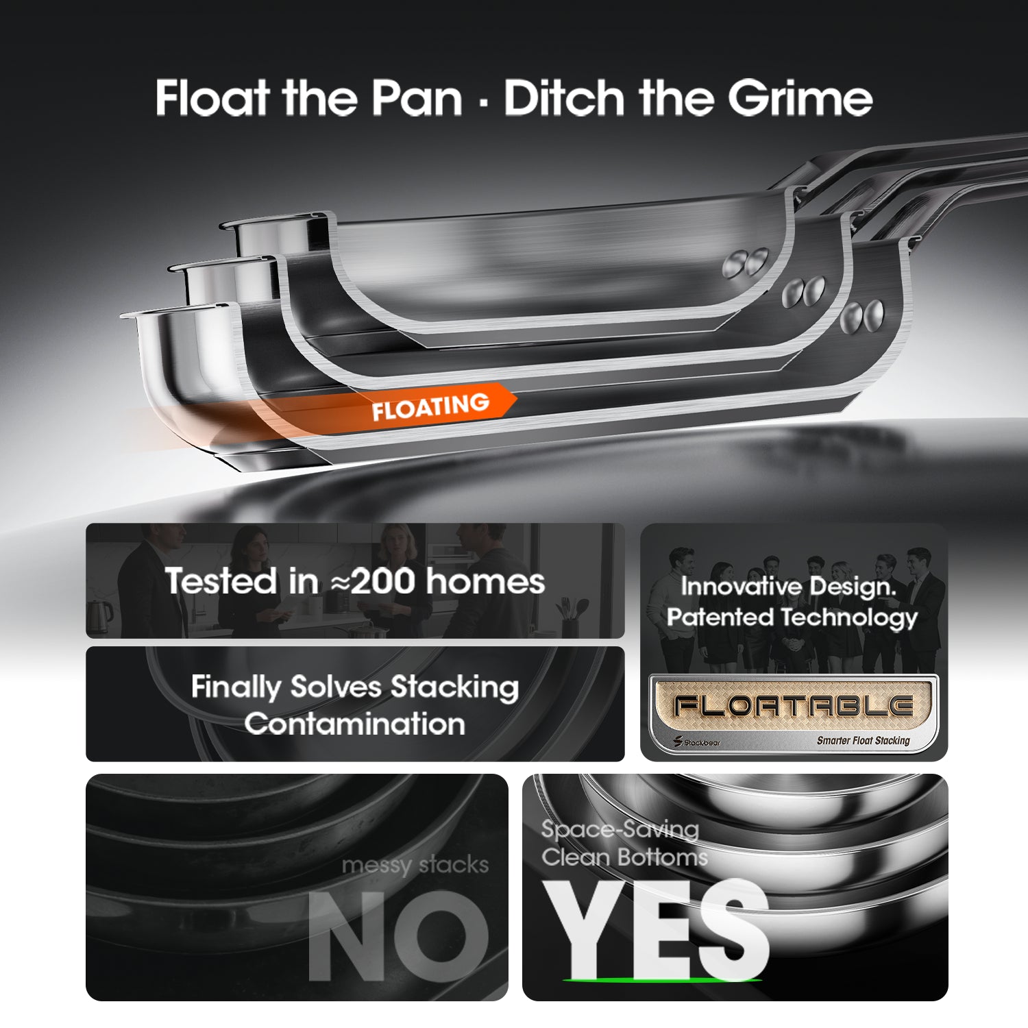 SizzleNest Stainless Steel Frying Pan