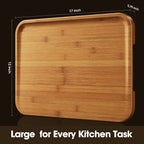 Stackbear Deep-Carbonized Bamboo Cutting Board Set of 3 with Stand