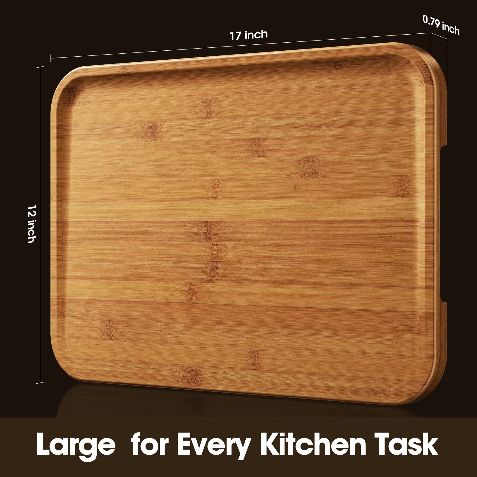 Stackbear Deep-Carbonized Bamboo Cutting Board Set of 3 with Stand