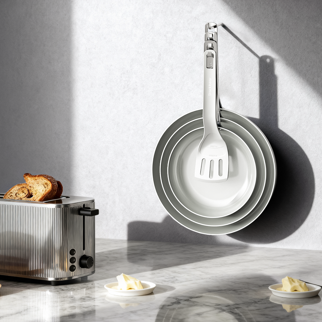 SizzleNest Ceramic Nonstick Frying Pan Set