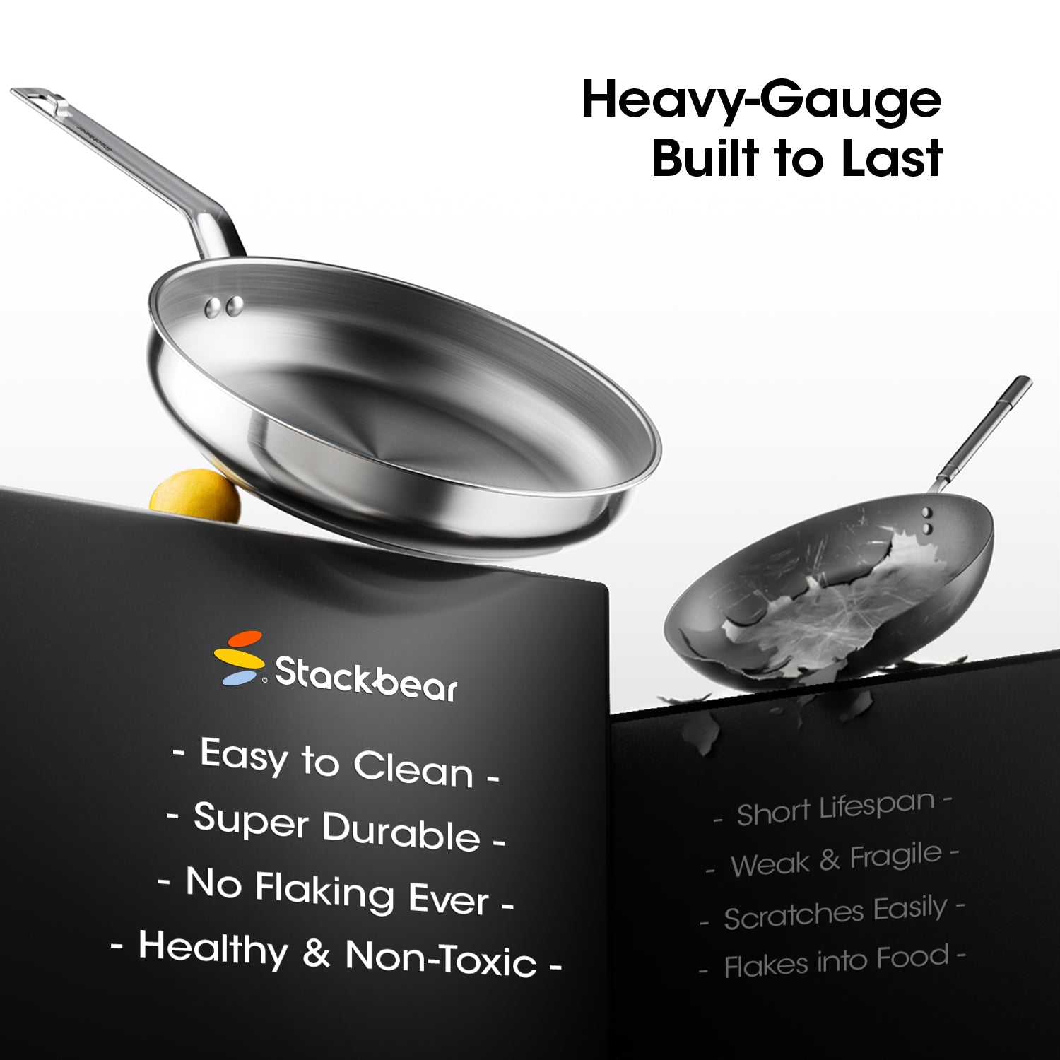 SizzleNest Stainless Steel Frying Pan
