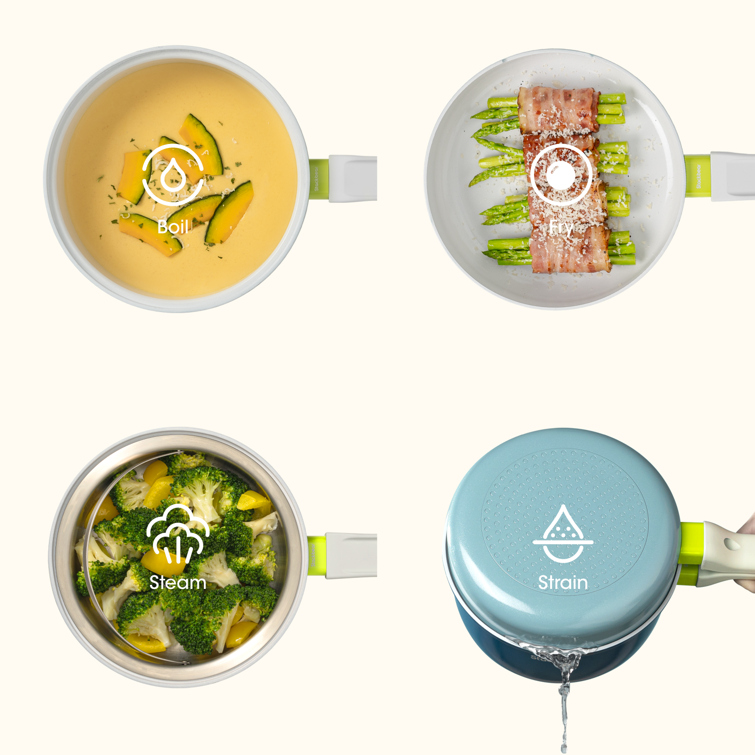 TriNest  3-in-1 Stackable Cookware Set