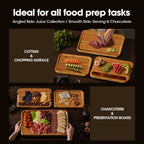Stackbear Deep-Carbonized Bamboo Cutting Board Set of 3 with Stand