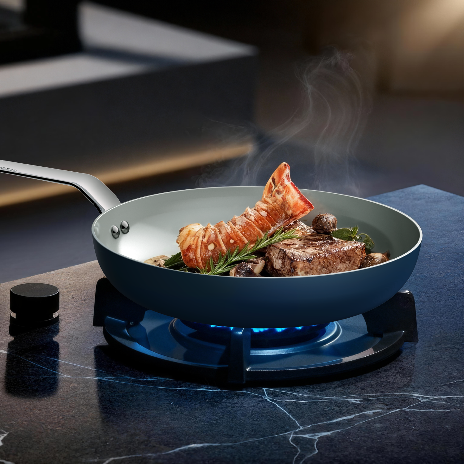 SizzleNest Ceramic Nonstick Frying Pan Set