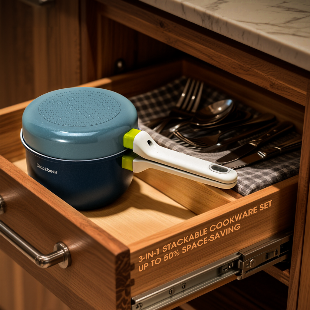 TriNest  3-in-1 Stackable Cookware Set