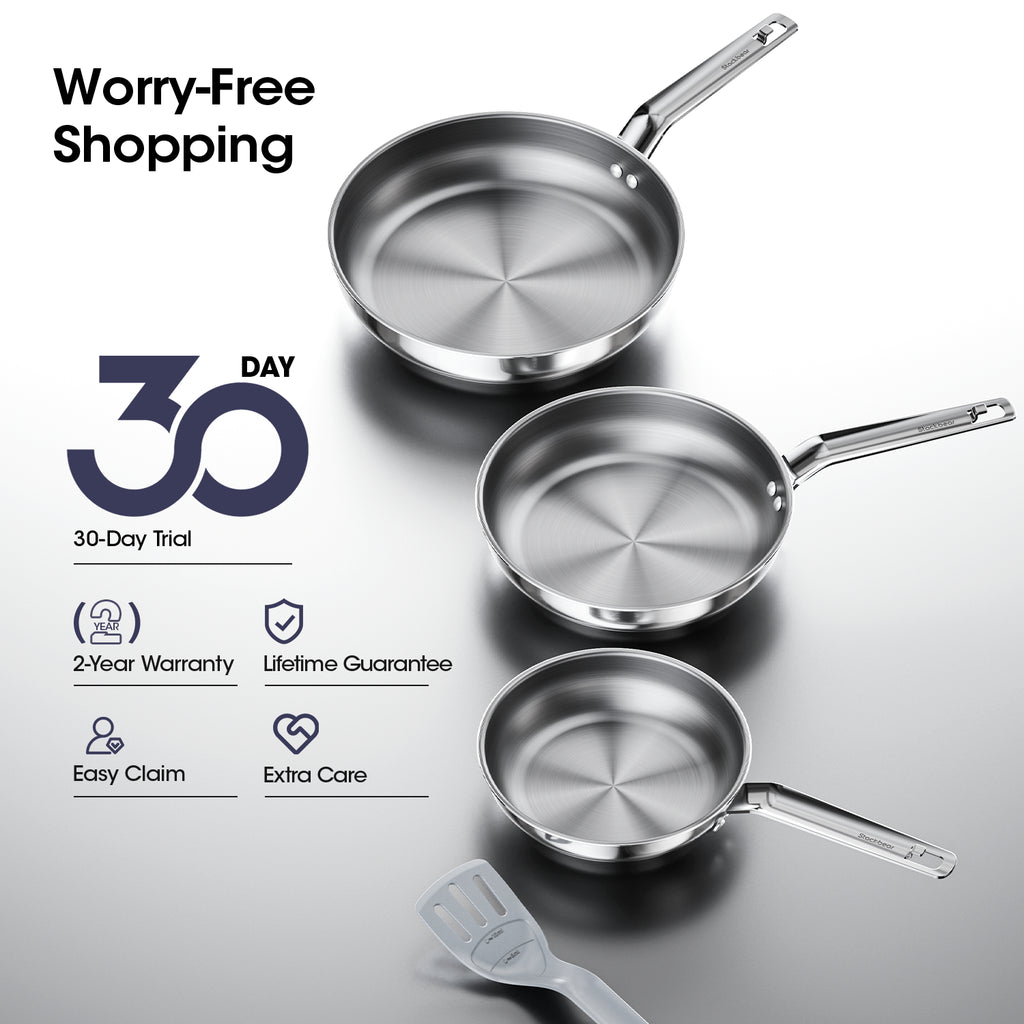 SizzleNest Stainless Steel Frying Pan