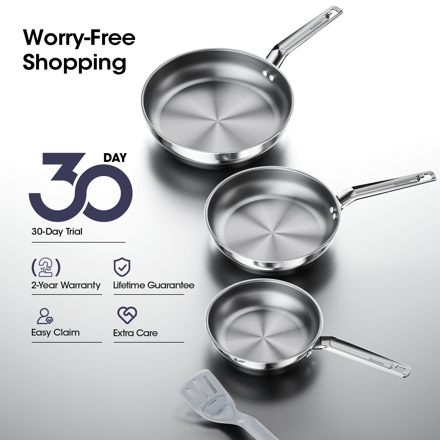 SizzleNest Stainless Steel Frying Pan