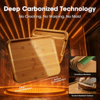 Stackbear Deep-Carbonized Bamboo Cutting Board Set of 3 with Stand
