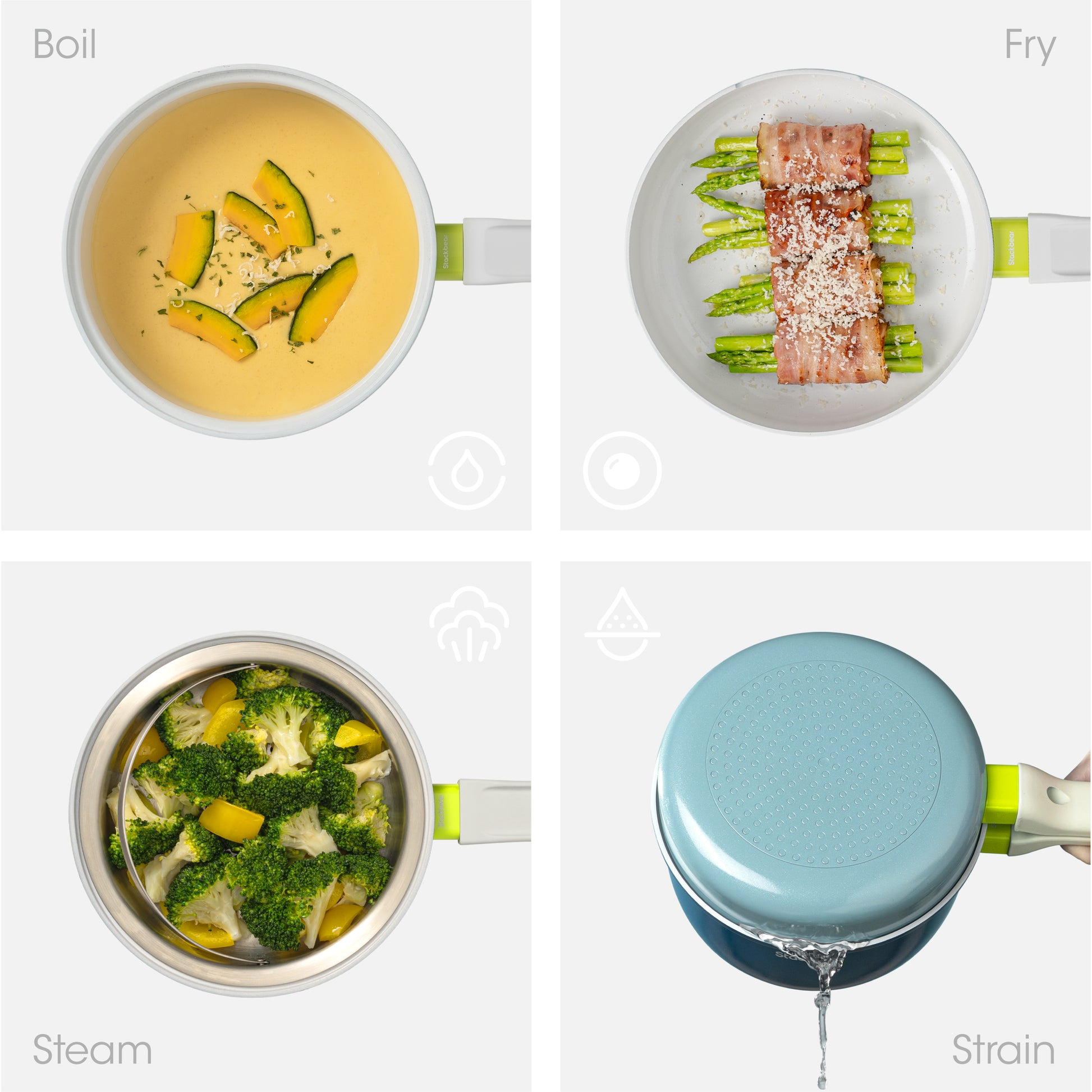 TriNest  3-in-1 Stackable Cookware Set
