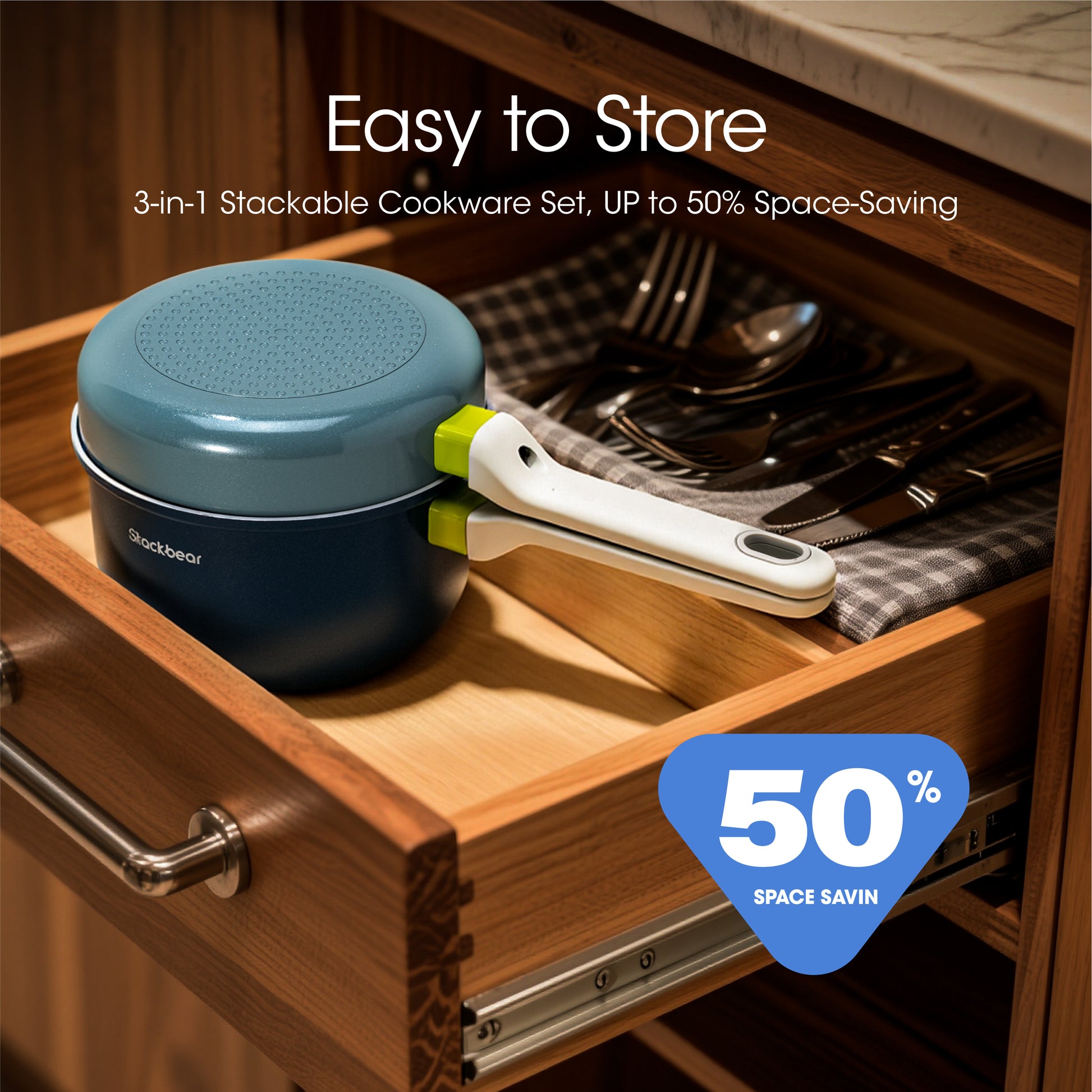 TriNest  3-in-1 Stackable Cookware Set