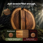 Starkbear Acacia Wood Cutting Board Set of 3 with Stand, Core-Cut Non Slip Wooden Chopping Block