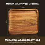 Starkbear Acacia Wood Cutting Board Set of 3 with Stand, Core-Cut Non Slip Wooden Chopping Block