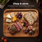 Starkbear Acacia Wood Cutting Board Set of 3 with Stand, Core-Cut Non Slip Wooden Chopping Block