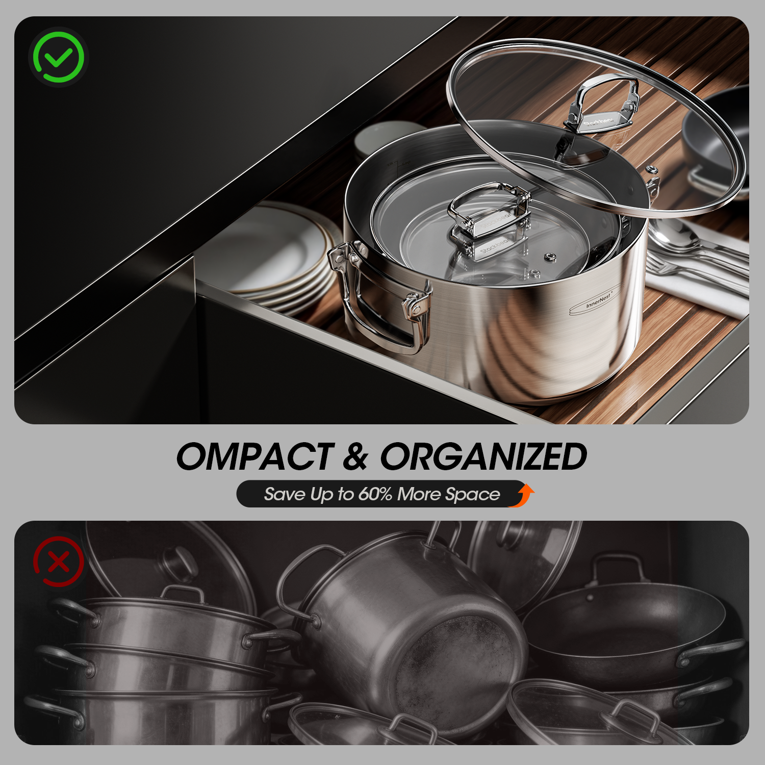 InnerNest Stainless Steel Pot Set